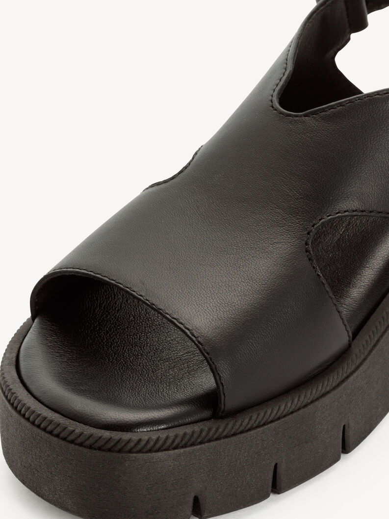 Ledersandalette - schwarz, BLACK, hi-res