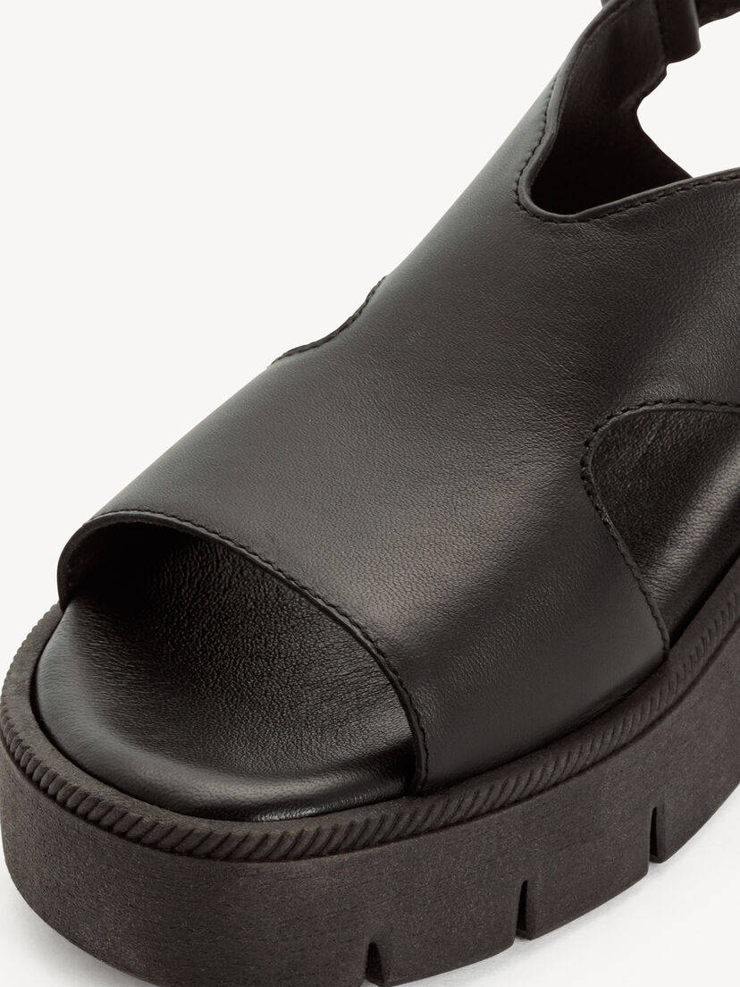 Leren Sandaaltje - zwart, BLACK, hi-res