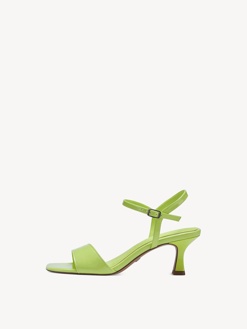 Heeled sandal - green, LIME PATENT, hi-res