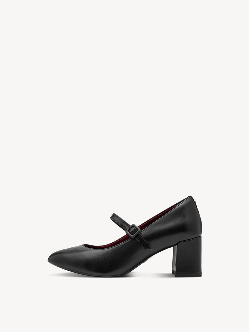 Leren Pumps - zwart, BLACK LEATHER, hi-res