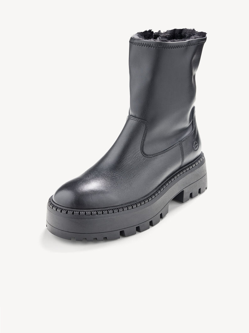 Kožené Kotníčková obuv - černá teplá podšívka, BLACK LEATHER, hi-res