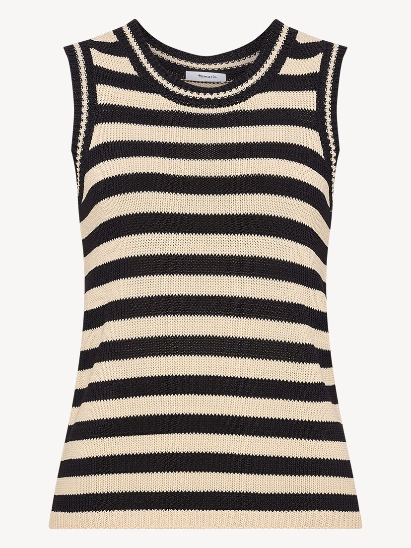 Gebreide top - zwart, Black Beauty / Peyote, hi-res