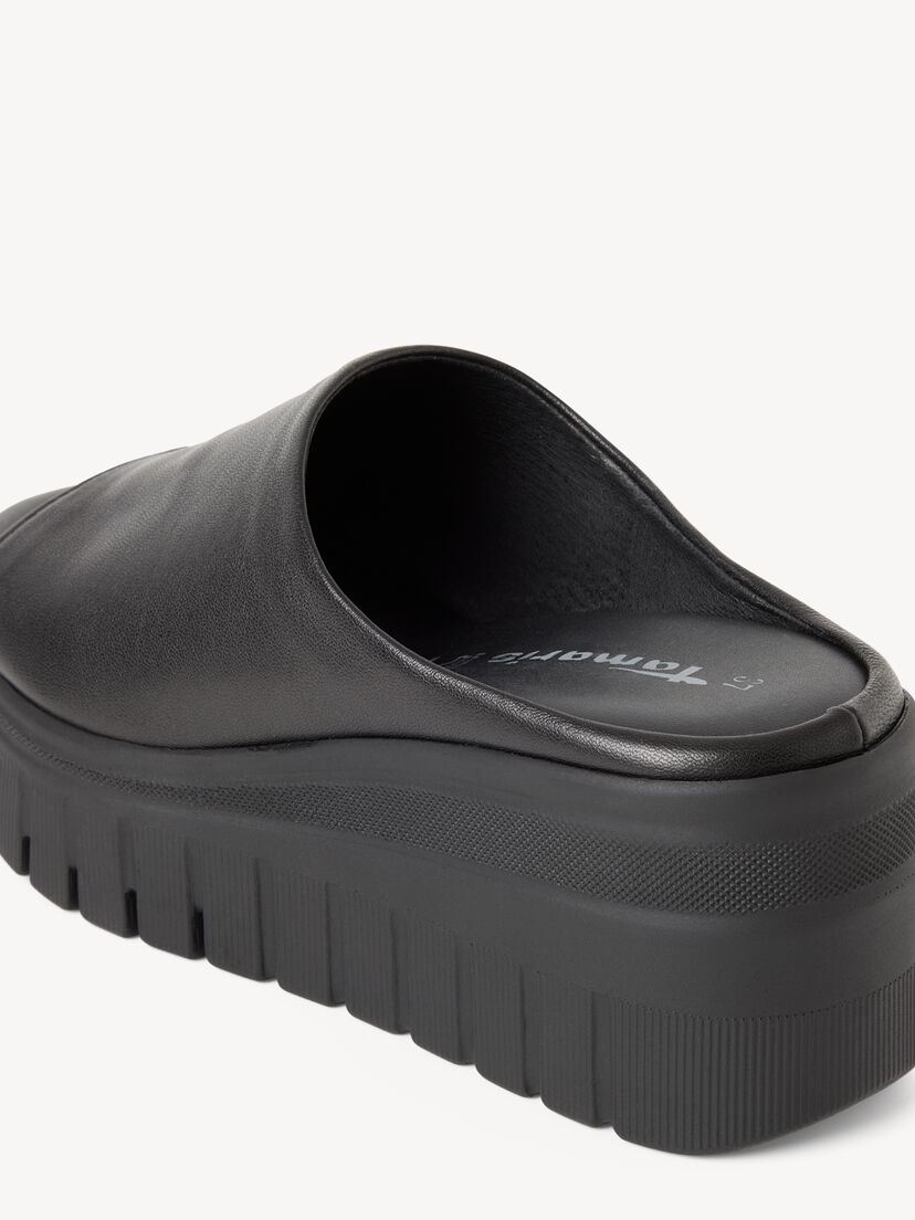 Leren Slipper - zwart, BLACK, hi-res
