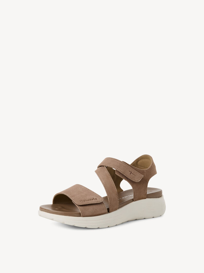 Ledersandalette - beige, TAUPE, hi-res