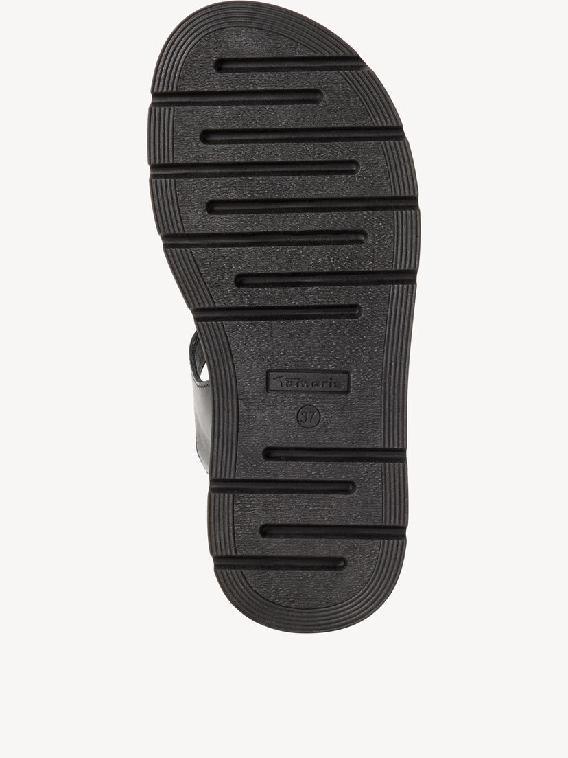 Leren Sandaaltje - zwart, BLACK LEATHER, hi-res