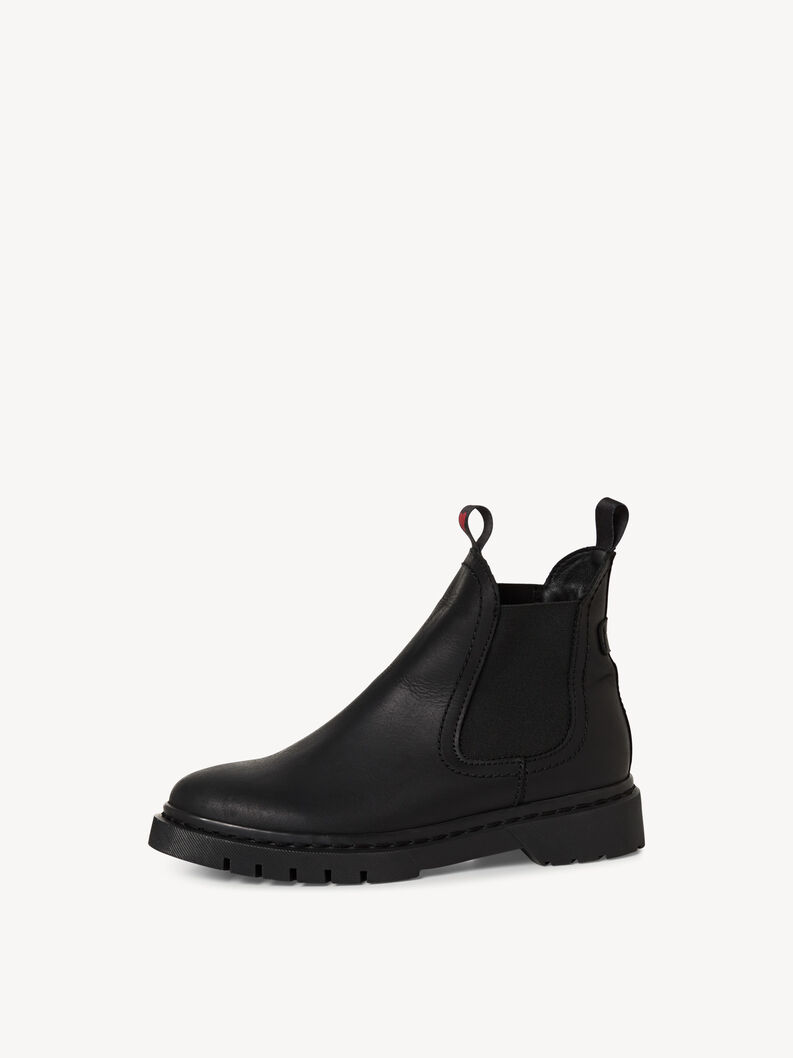 Leather Chelsea boot - black, BLACK/RED, hi-res