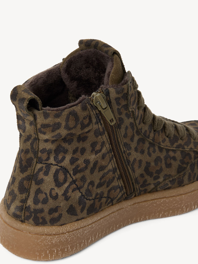 Leren Enkellaarsje - groen, OLIVE LEOPARD, hi-res