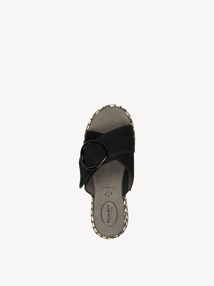 Leren Slipper - zwart, BLACK, hi-res