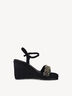 Kožené sandálky - černá, BLACK/GLAM, hi-res