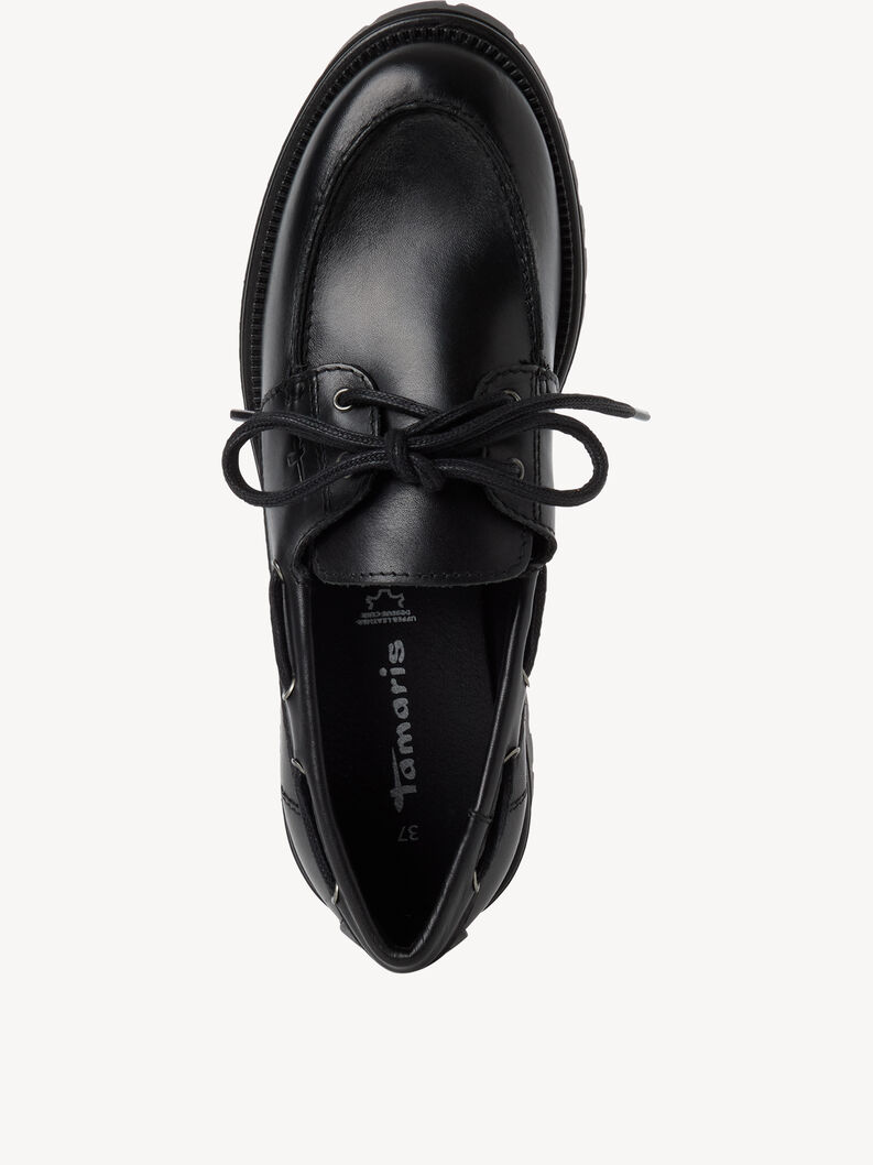 Ledermoccassin - schwarz, BLACK LEATHER, hi-res