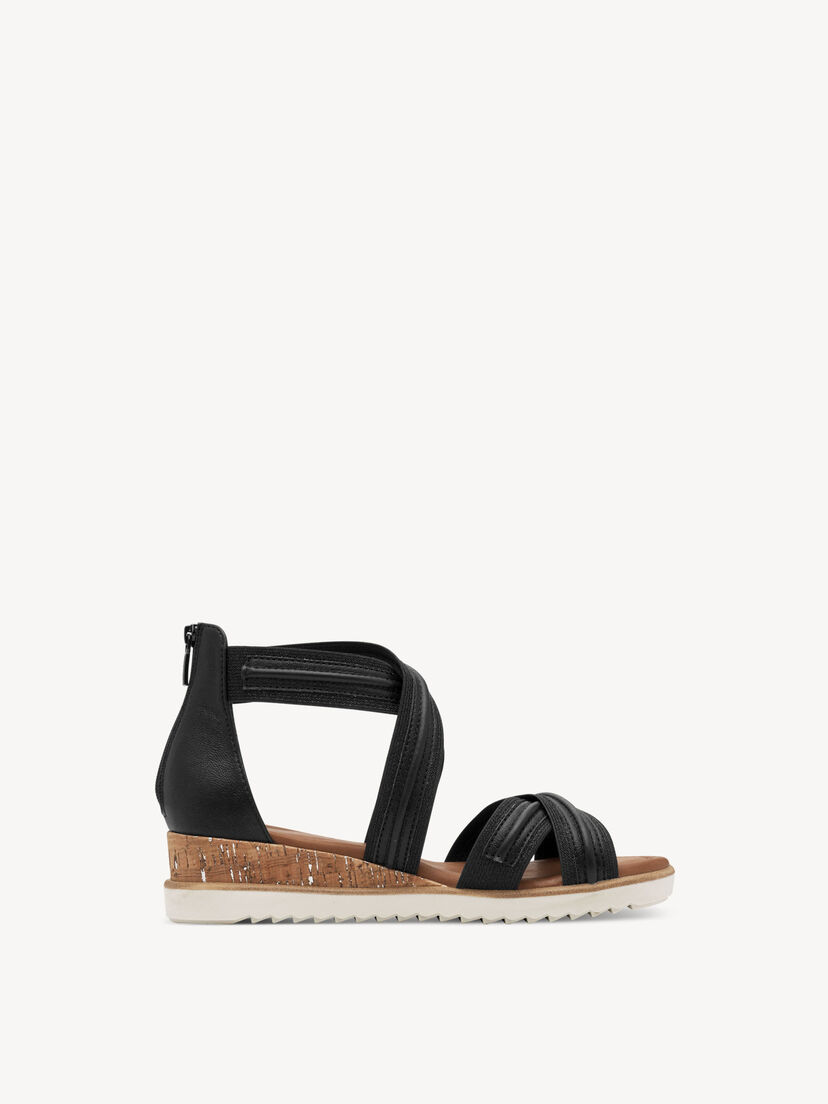 Sandaaltje - zwart, BLACK METALLIC, hi-res