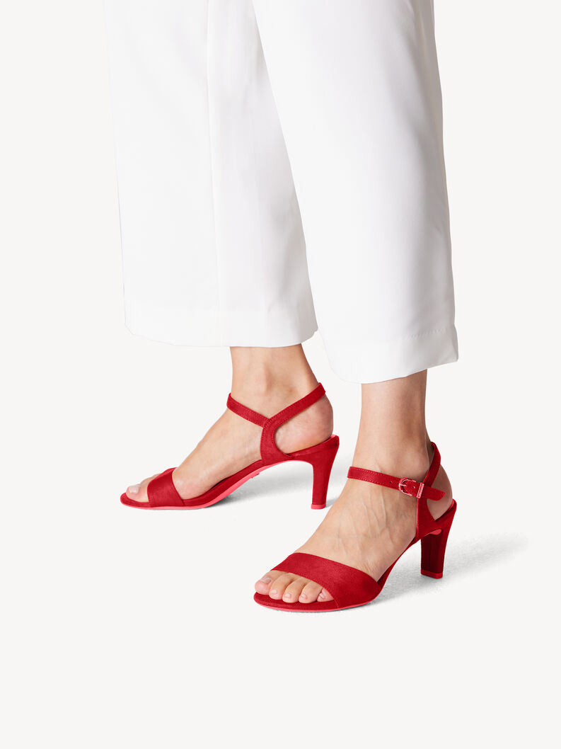 Sandały na obcasie - czerwony, RED, hi-res