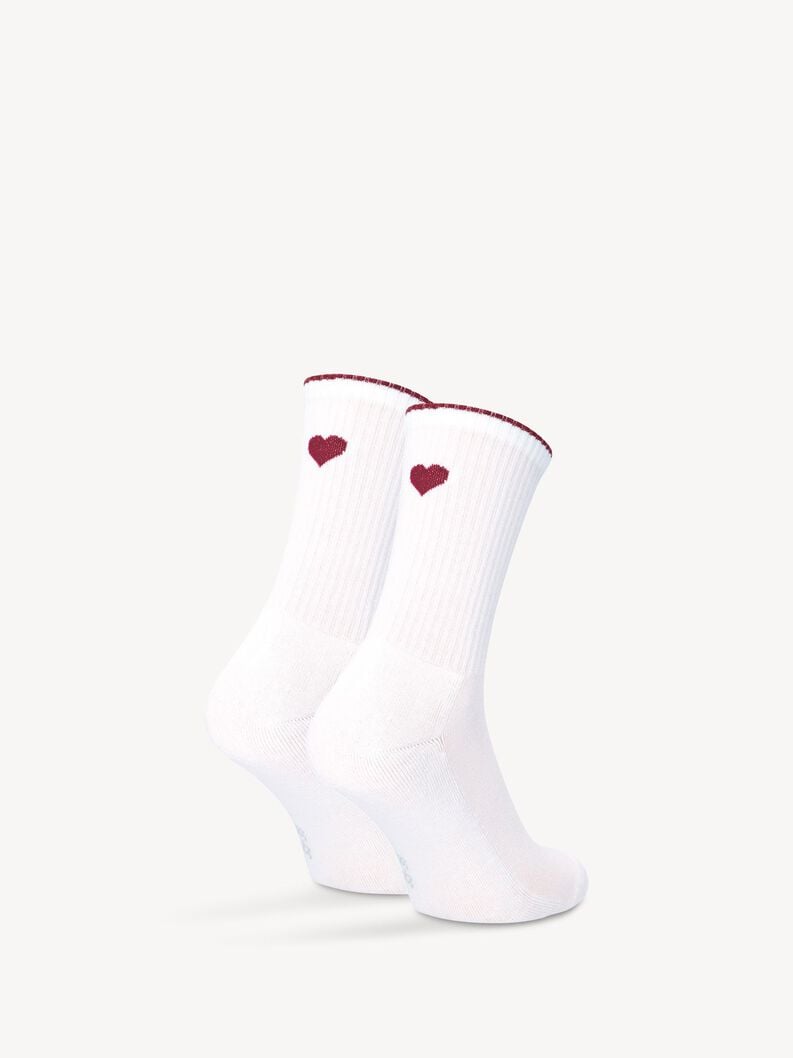 Socken 4er-Pack - weiß, offwhite/bordeaux, hi-res