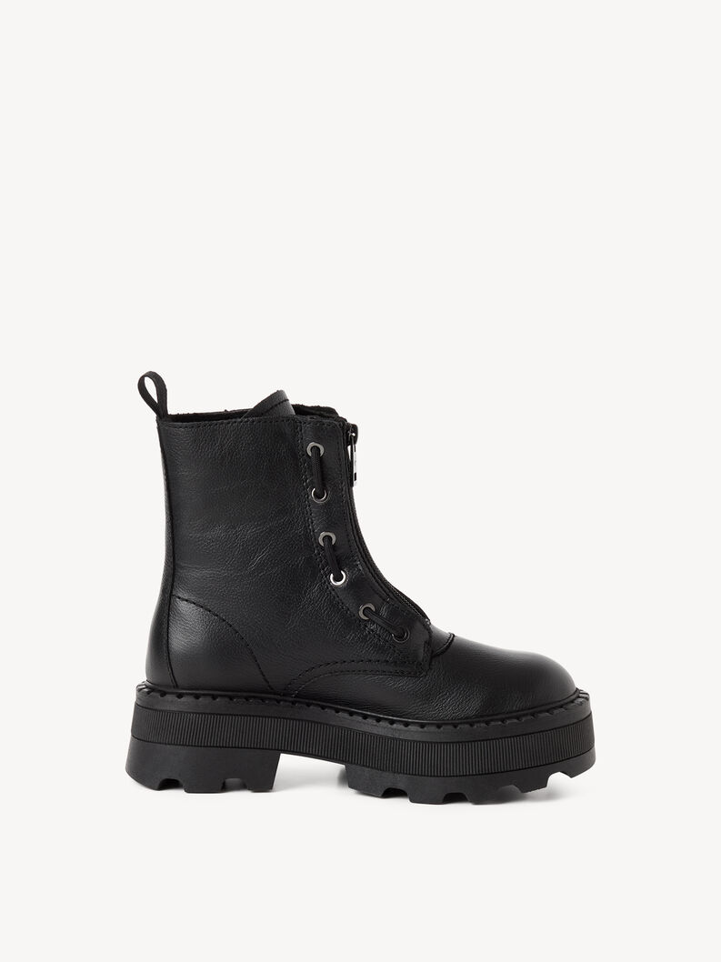 Lederstiefelette - schwarz, BLACK, hi-res