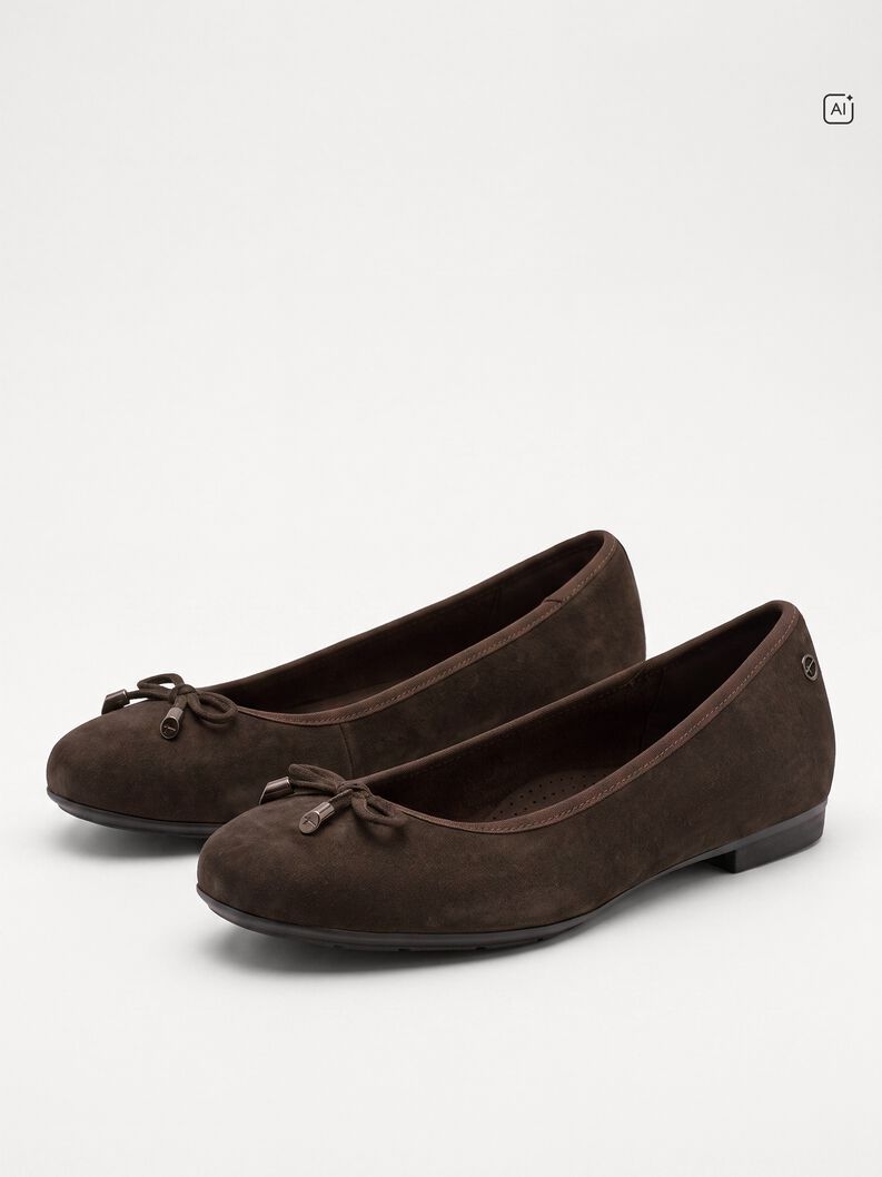 Lederballerina, MOCCA SUEDE, hi-res