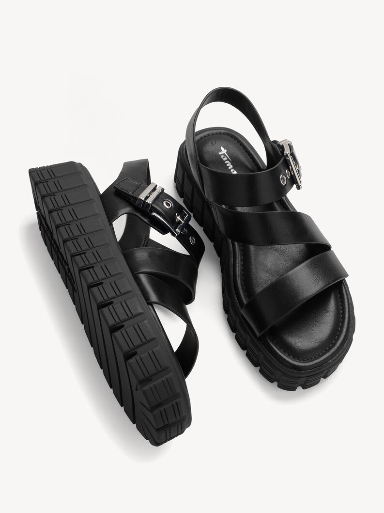 Heeled sandal - black, BLACK, hi-res