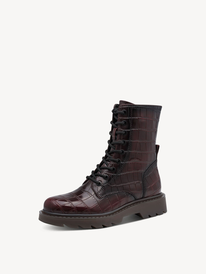 Stiefelette - rot, BORDEAUX CROCO, hi-res