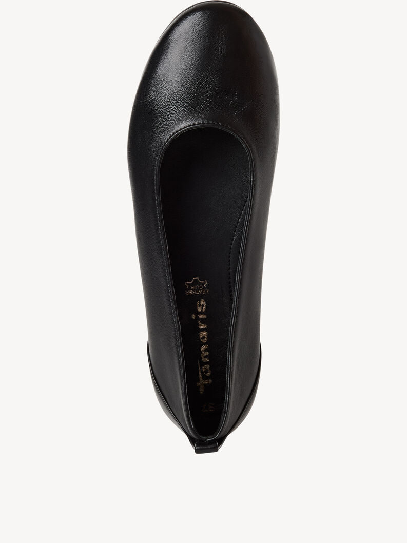 Lederballerina - schwarz, BLACK, hi-res