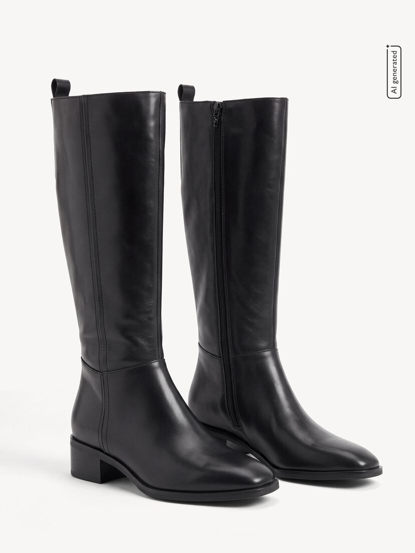 Leren Laarzen - zwart, BLACK LEATHER, hi-res