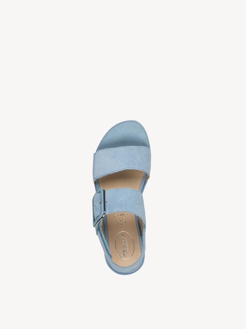 Leren Sandaaltje - blauw, LT BLUE SUEDE, hi-res