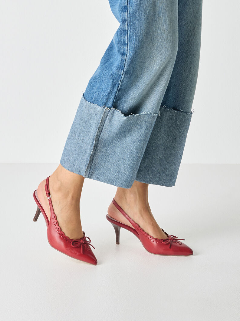 sling pumps, RED, hi-res