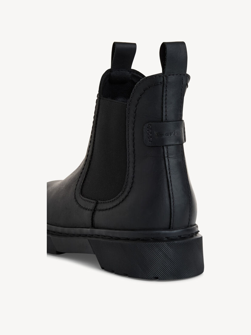 Leren Chelseaboot - zwart, BLACK, hi-res