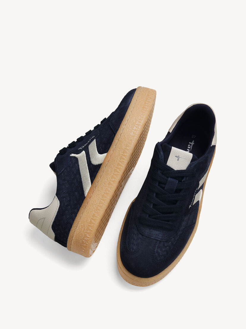 Leren Sneaker - blauw, NAVY, hi-res