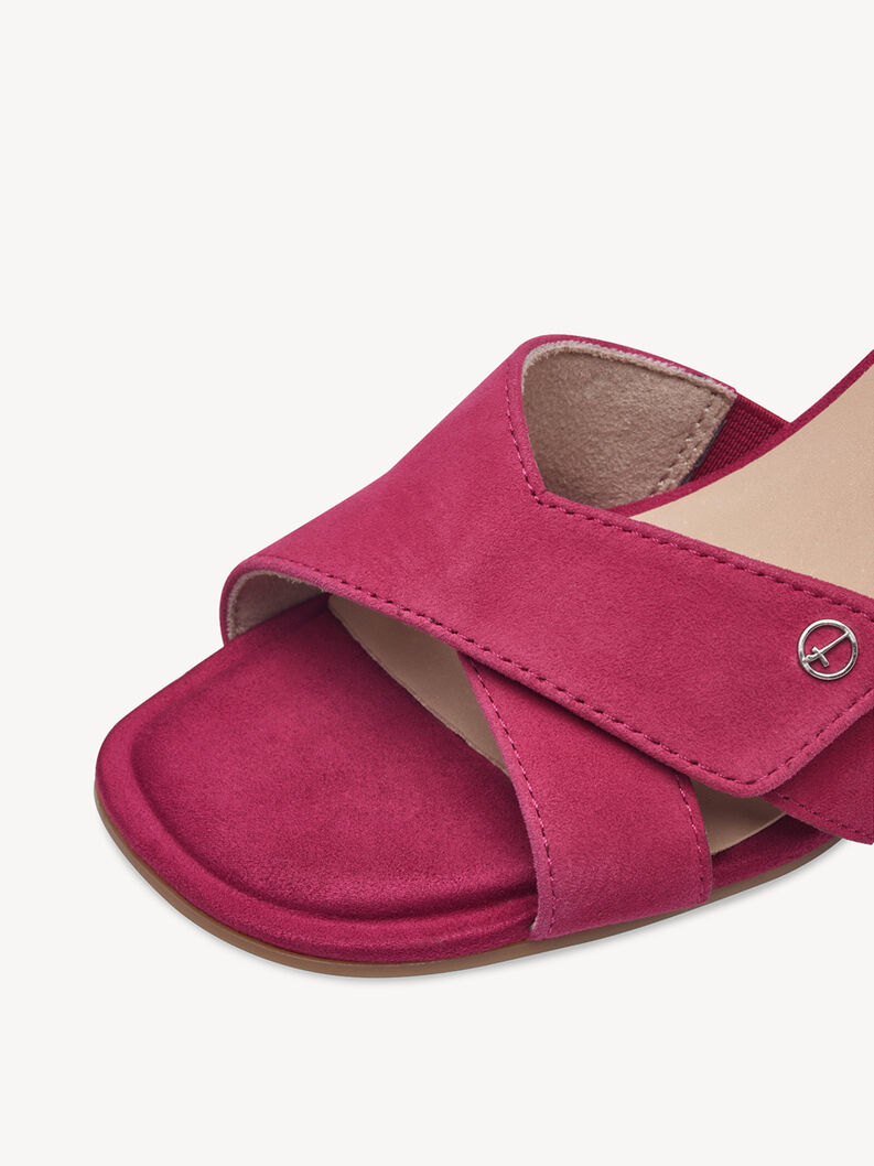 Sandales Randonnée Garçon En Cuir Fuchsia Cabixi - Semelle TPR Flexible - Fermeture Réglable Velcro