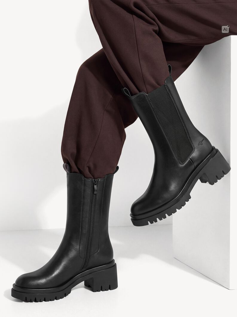 Bootie - black warm lining, BLACK, hi-res
