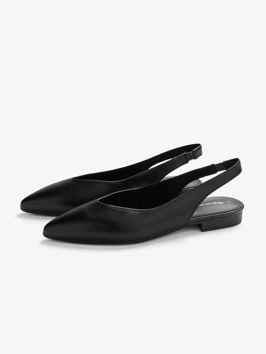 Slingpumps, BLACK LEATHER, hi-res