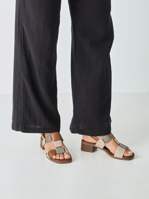 Sandale &agrave; talon, SAGE COMB, hi-res