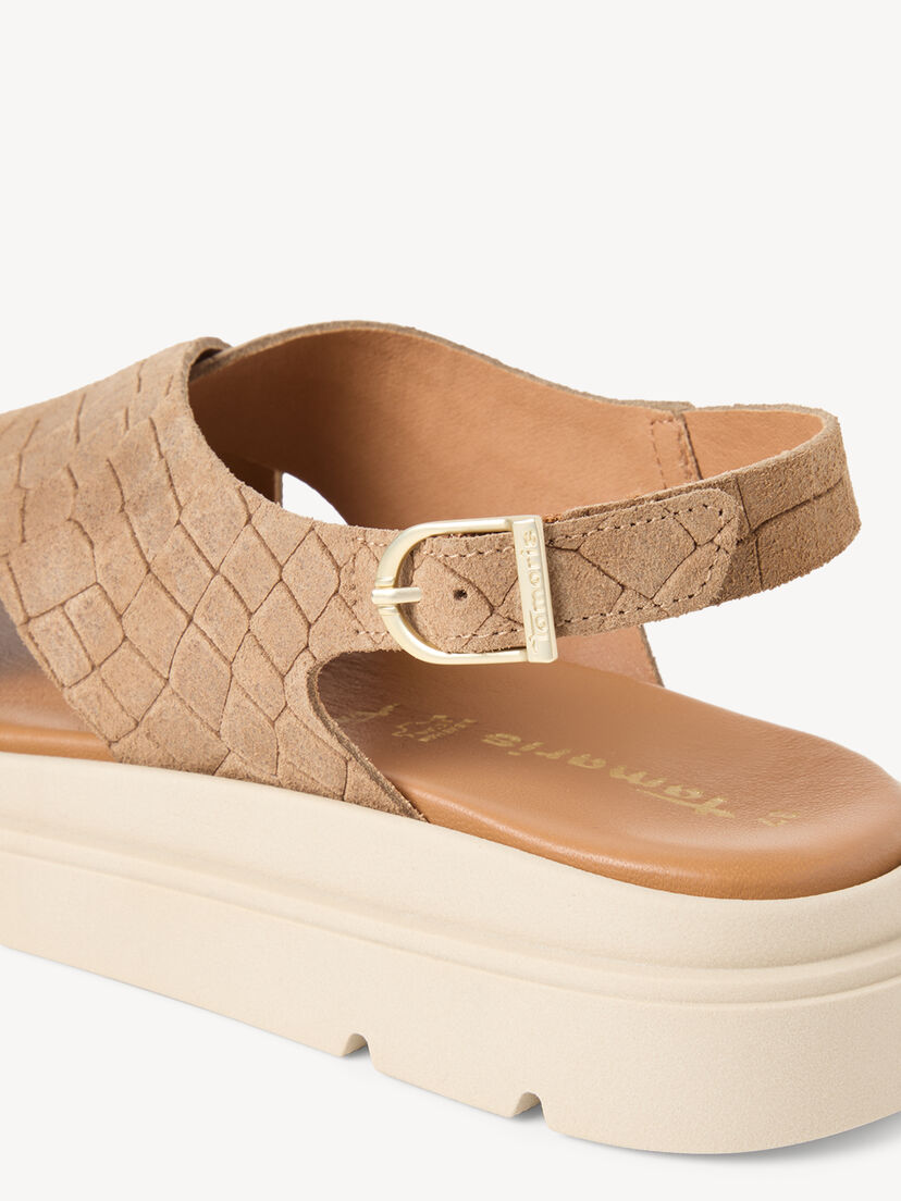 Leren Sandaaltje - bruin, BROWN STRUCT., hi-res