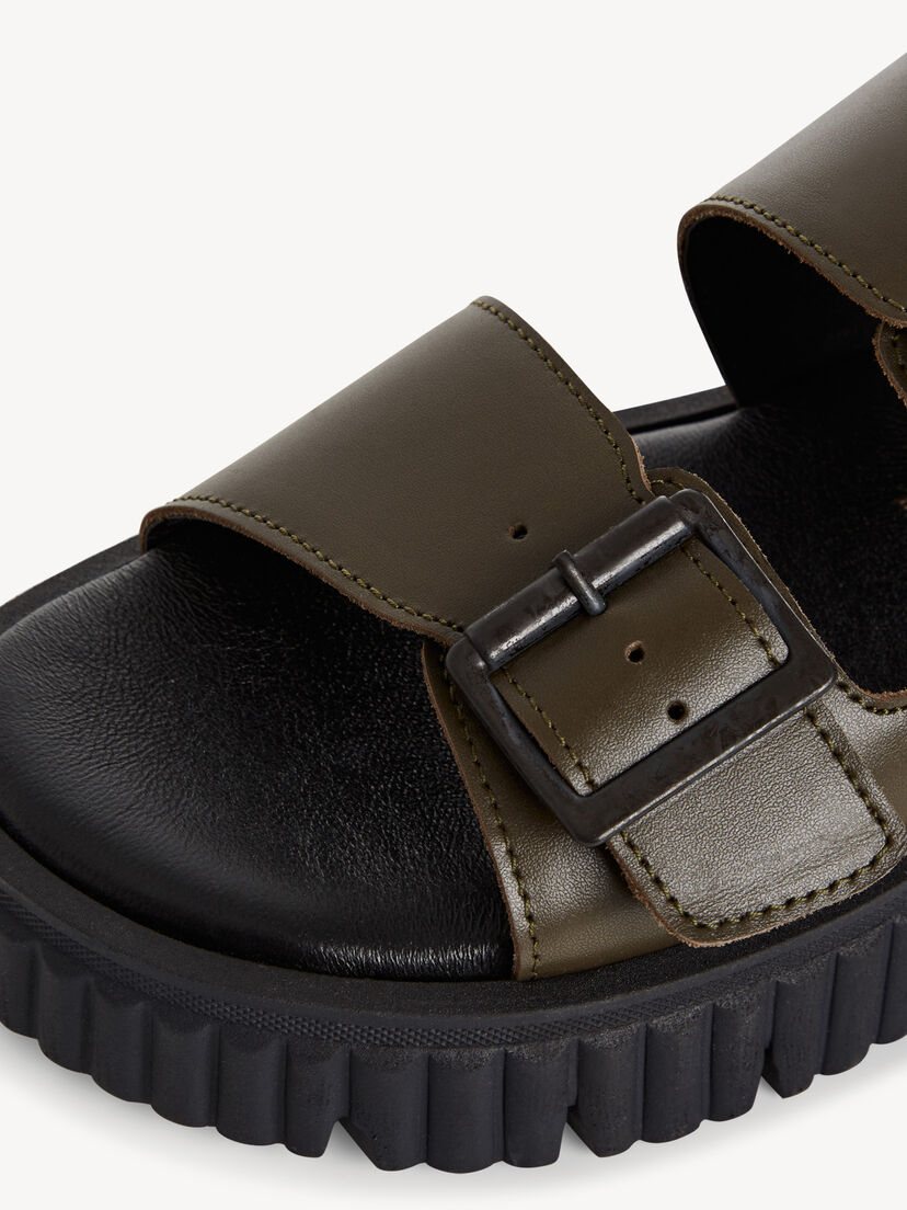 Leren Sandaaltje - groen, OLIVE, hi-res