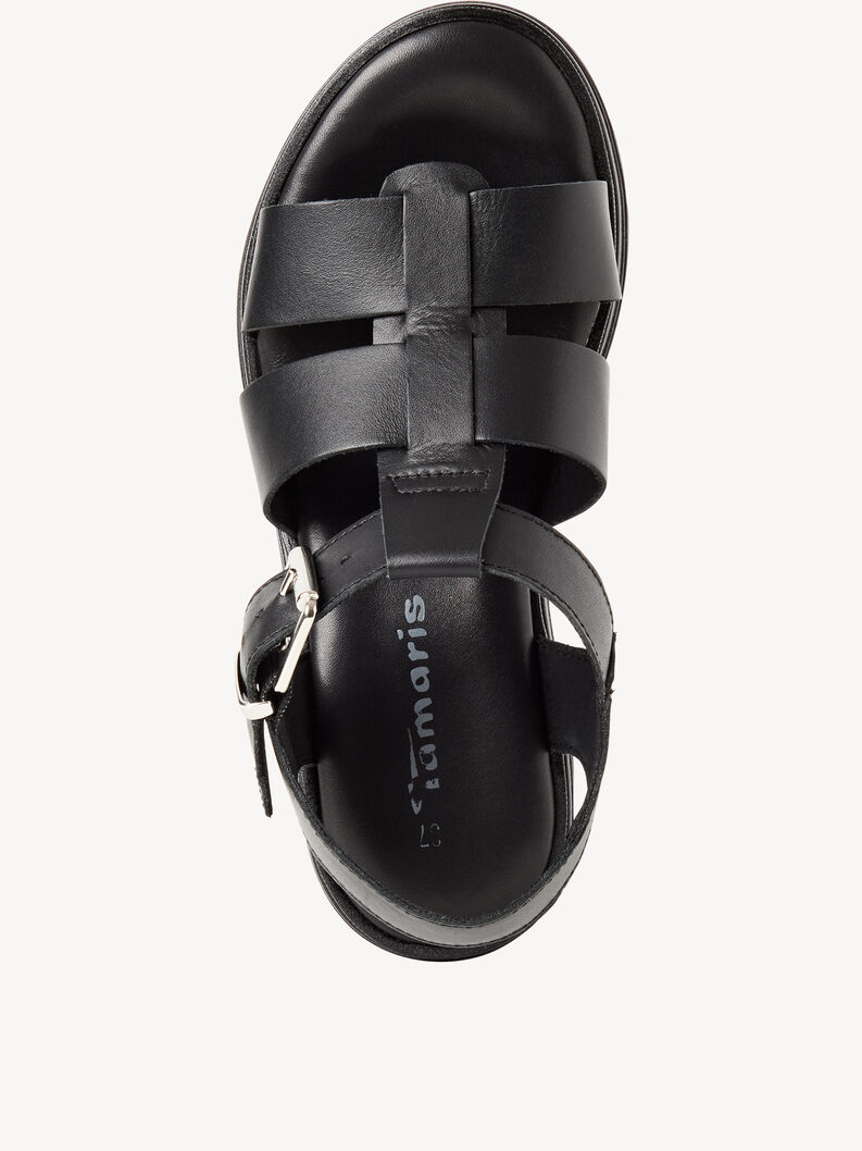 Sandalette, BLACK LEATHER, hi-res