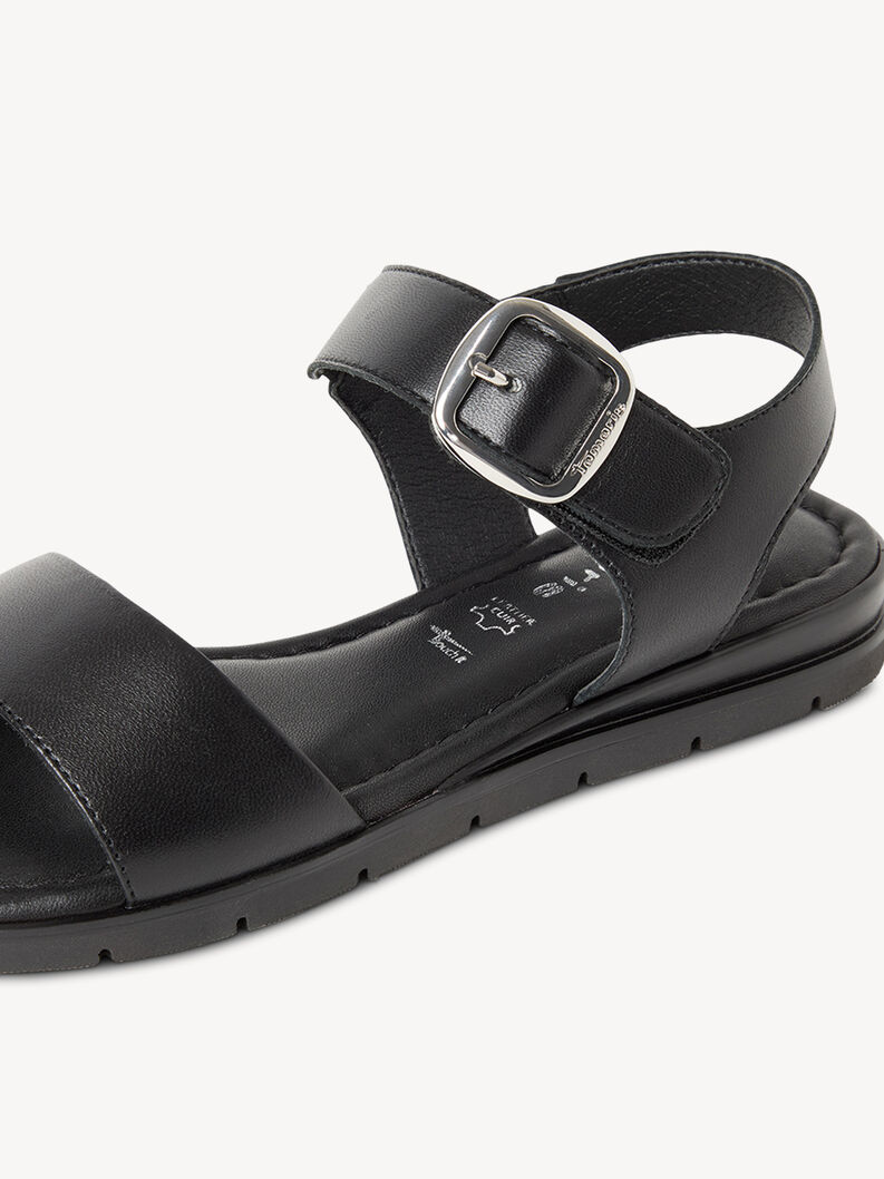 Ledersandale - schwarz, BLACK LEATHER, hi-res