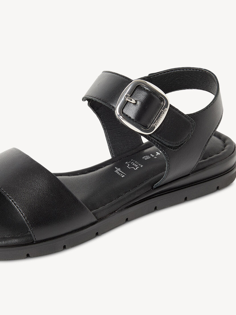 Leren Sandaal - zwart, BLACK LEATHER, hi-res