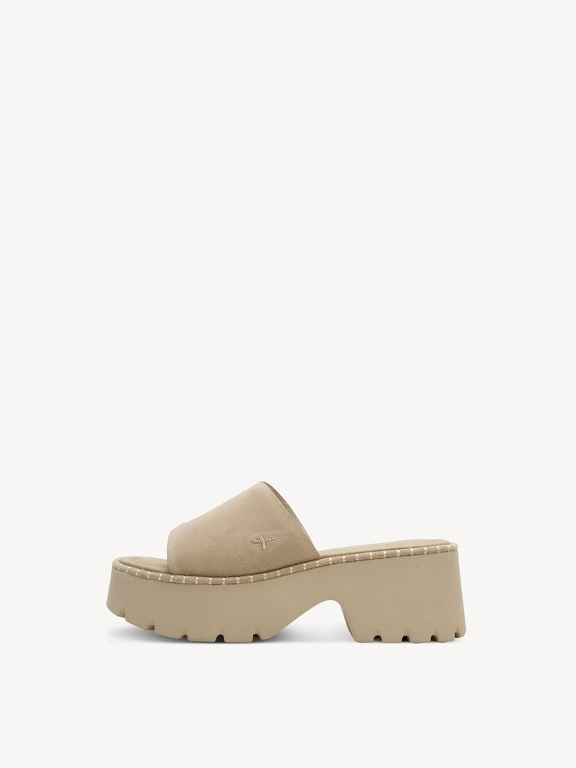 Leren Slipper - beige, TAUPE, hi-res
