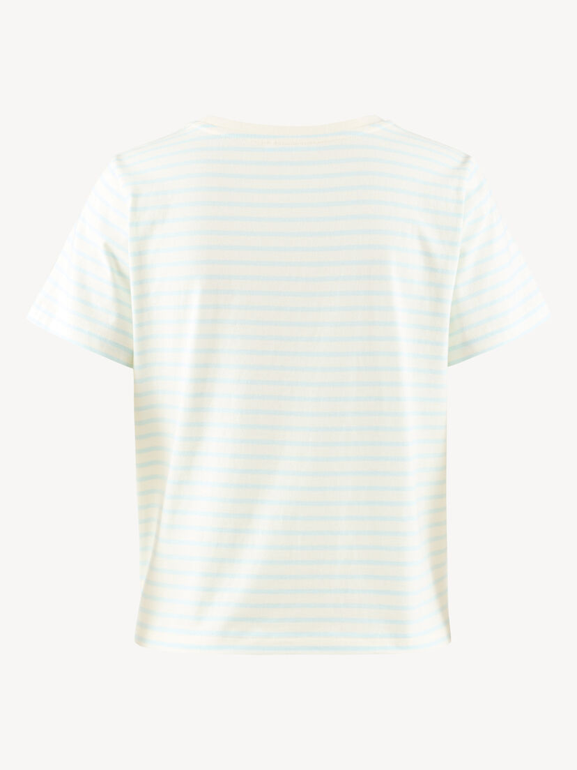 T-shirt - blauw, Omphalodes/ Bright White Striped Tee, hi-res