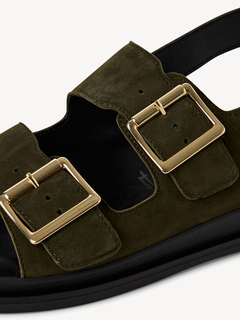 Leren Sandaaltje - groen, OLIVE, hi-res