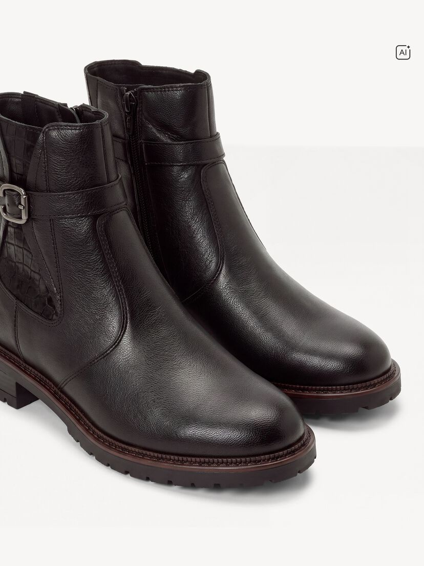 Leren Chelseaboot - zwart, BLACK, hi-res