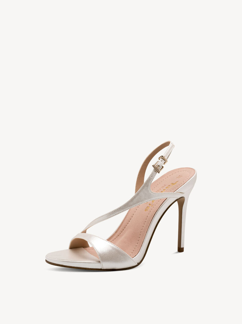 Sandale &agrave; talon - blanc, WHITE PEARL, hi-res