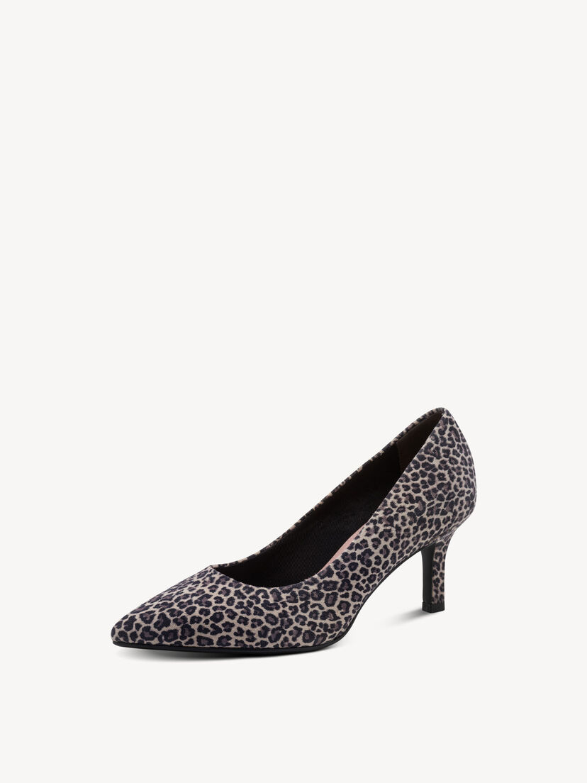 Leren Pumps - bruin, LEOPARD, hi-res