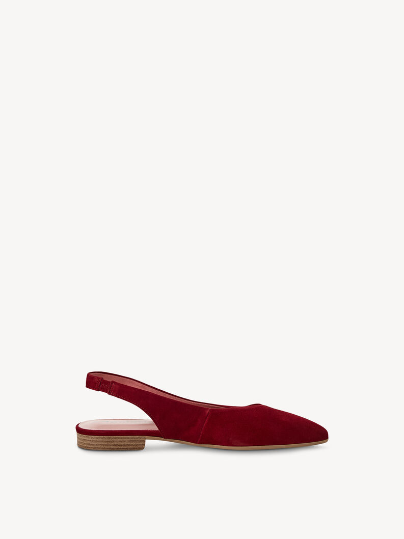 Leather sling pumps - red, CHERRY, hi-res