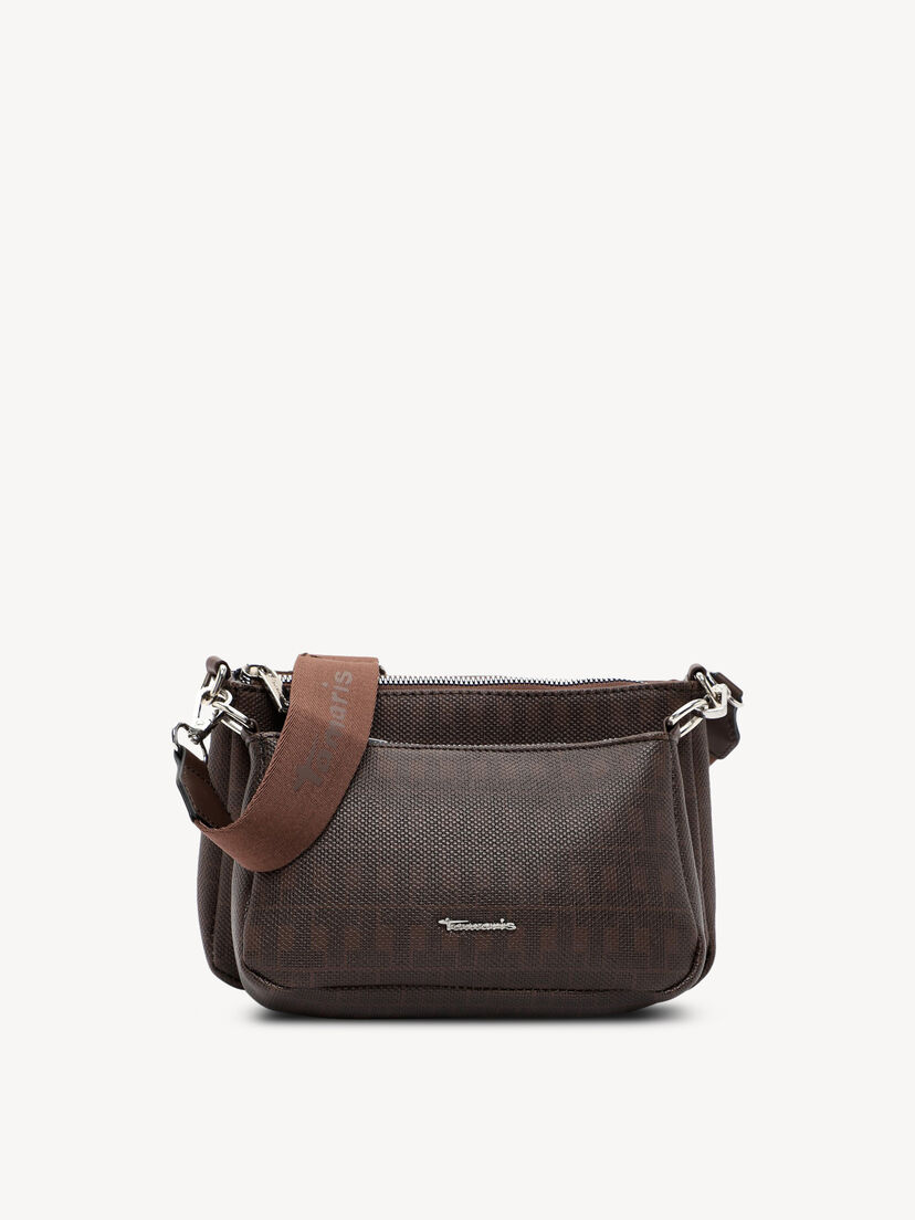 Bruine damestas van kunstleer met verstelbare schouderriem