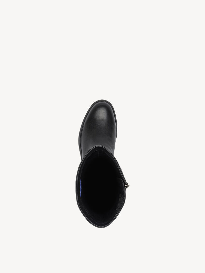 Leren Enkellaarsje - zwart, BLACK, hi-res