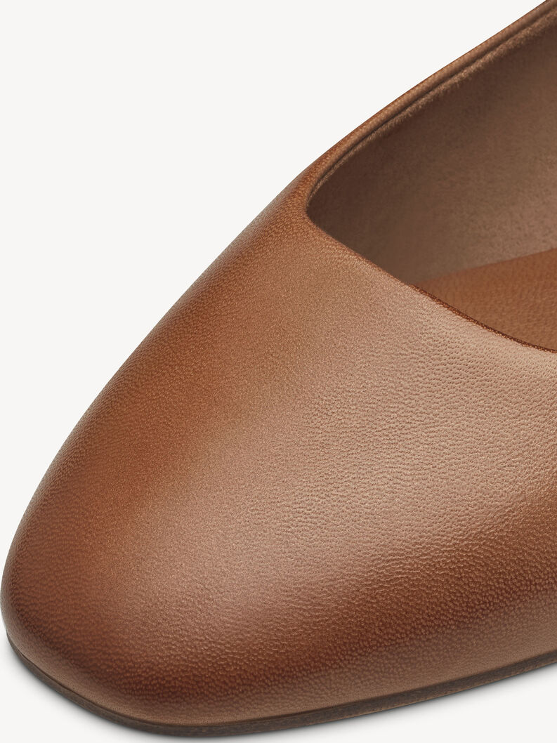 Ballerine en cuir marron