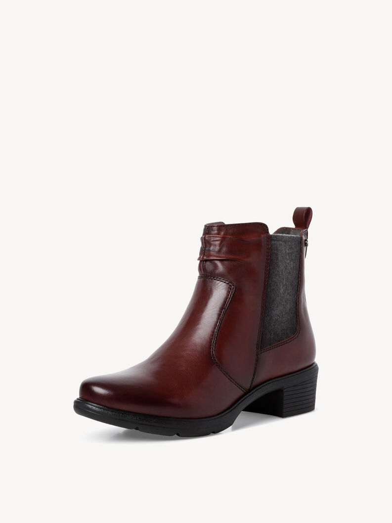 Leather Chelsea boot - red, BORDEAUX, hi-res
