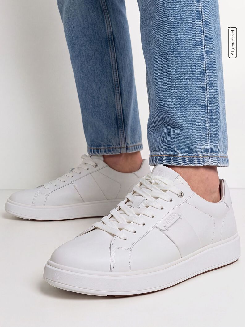 Leather Sneaker - white, WHITE LEATHER, hi-res
