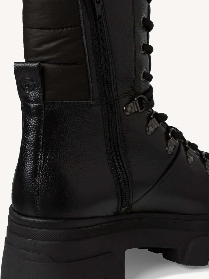 Leren Enkellaarsje - zwart, BLACK, hi-res