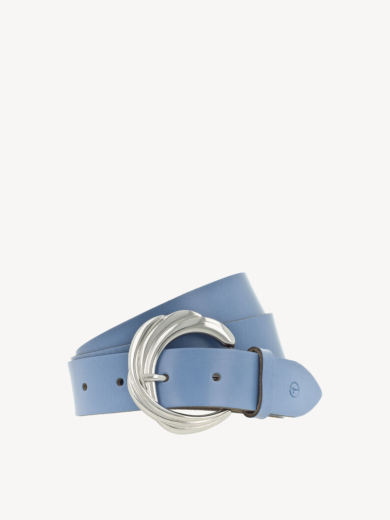 Leather Belt - blue, Hellblau, hi-res